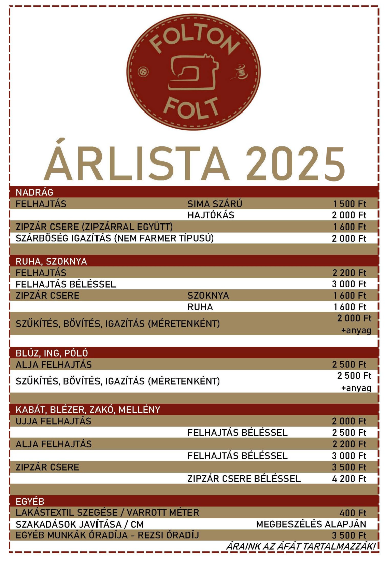 varrás árlista